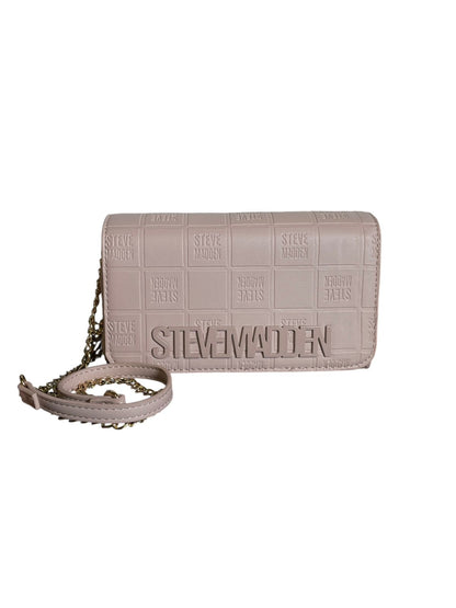 Crossbody Steve Madden Rosa con Textura en Relieve y Cadena Dorada