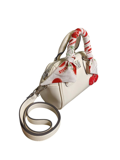 Crossbody Steve Madden Cherry Bow – Bolso de Mano Blanco con Charm de Cerezas