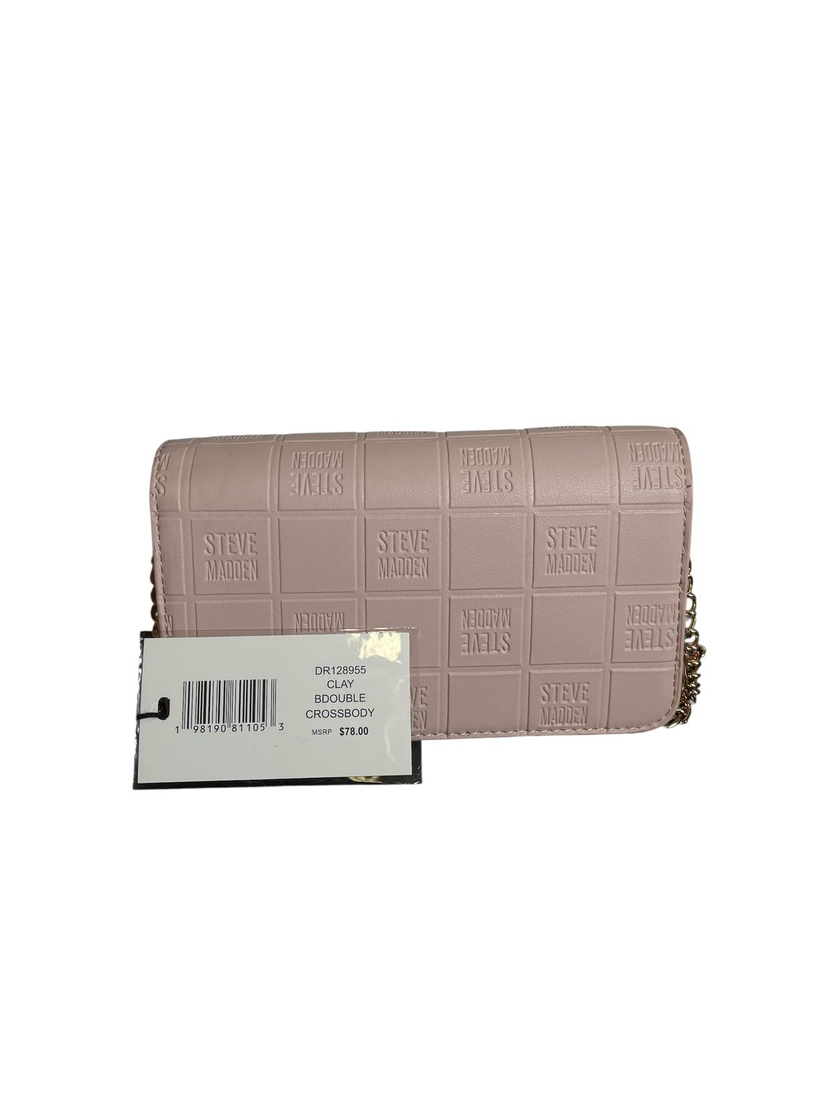 Crossbody Steve Madden Rosa con Textura en Relieve y Cadena Dorada
