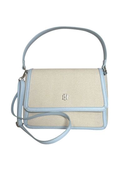 Bolso Tommy Hilfiger Original Beige con Azul Cielo – Crossbody Elegante