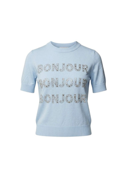 Blusa Tejida Karl Lagerfeld Paris – "Bonjour" Crystal Edition TALLA M