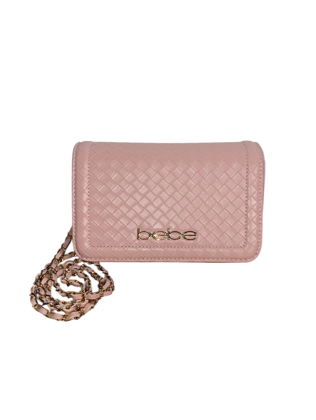 Bolsa Crossbody Bebe Rosa Tipo Piel con Cadena Elegante