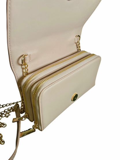 Crossbody Steve Madden Rosa con Textura en Relieve y Cadena Dorada