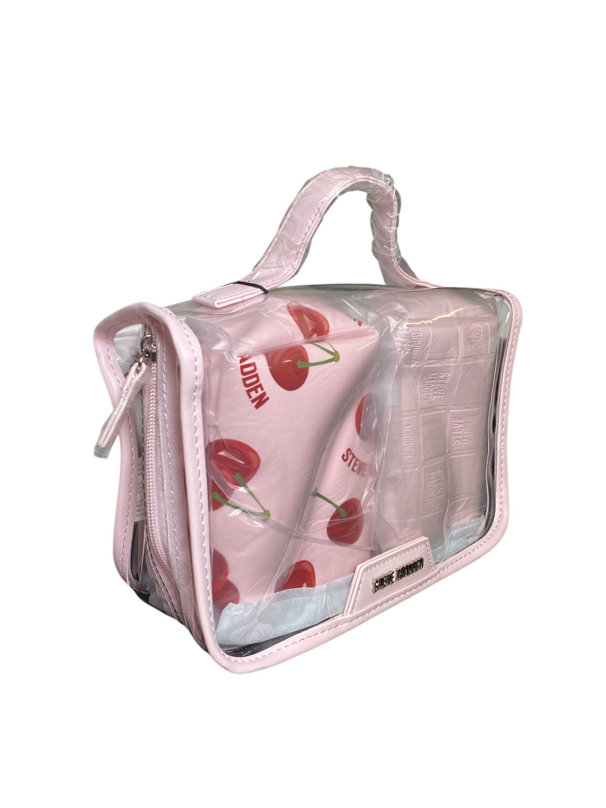 Neceser Transparente Steve Madden Rosa